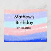 アメリカの少年 誕生日 名前 日付 赤 青 ポストカード (裏面)