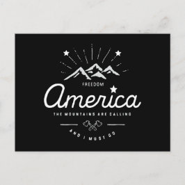 アメリカの山々が呼んでいる、私は行かねば モノクロダーク ポストカード
