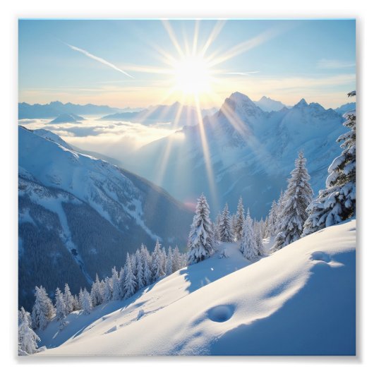 アメリカの山の上の日の出 フォトプリント            (正面)