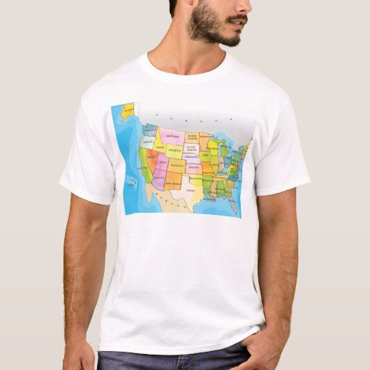 アメリカの州の地図 Tシャツ (正面)
