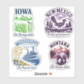 アメリカの州の旅ステッカーパック1 シール (シート)
