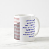 アメリカの市民権の旗のマグ コーヒーマグカップ (正面右)
