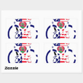 アメリカの希望に満ちた 美しい 国旗 デザイン 長方形シール (シート)