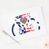 アメリカの希望に満ちた 美しい 国旗 デザイン 長方形シール (封筒)