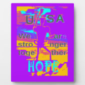 アメリカの希望: 私たちは一緒に強く生きる フォトプラーク (正面)