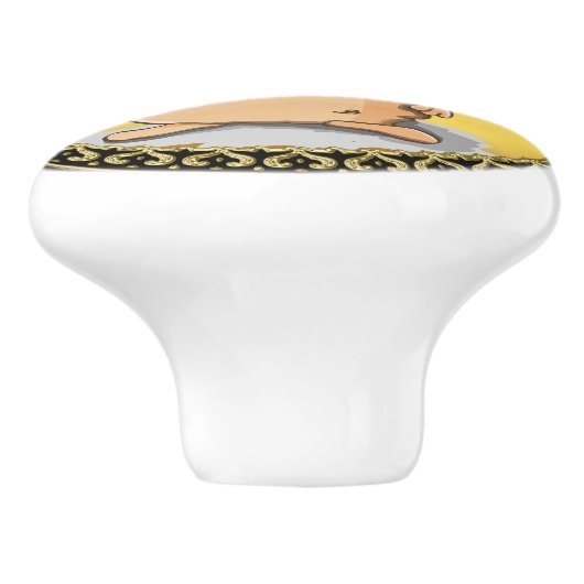 アメリカの帽子と米国国旗を持つ愛国的なポテト セラミックノブ