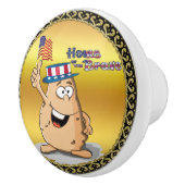 アメリカの帽子と米国国旗を持つ愛国的なポテト セラミックノブ (右)