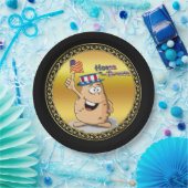 アメリカの帽子と米国国旗を持つ愛国的なポテト ペーパープレート (パーティー)