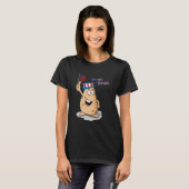 アメリカの帽子と米国国旗を持つ愛国的なポテト Tシャツ (正面フル)