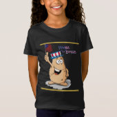 アメリカの帽子と米国国旗を持つ愛国的なポテト Tシャツ (正面)