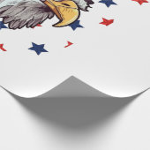 アメリカの帽子をかぶったアメリカワシ ラッピングペーパー (角)