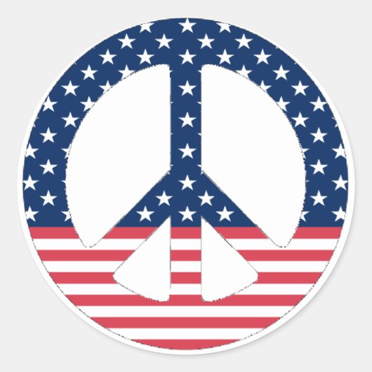 アメリカの平和サインのステッカー ラウンドシール (正面)