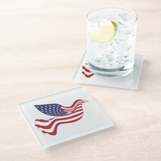 アメリカの平和鳩 ガラスコースター (アングル)