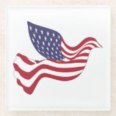 アメリカの平和鳩 ガラスコースター (正面)