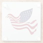 アメリカの平和鳩 ガラスコースター (裏面)