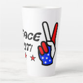 アメリカの平和！ カフェラテマグ (正面)