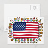 アメリカの幸せな子ども ポストカード (正面/裏面)