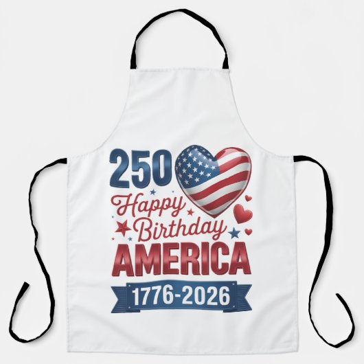 アメリカの心 1776 2026 7月4日 エプロン (正面)