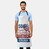 アメリカの心 1776 2026 7月4日 エプロン (着用した状態)