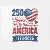アメリカの心 1776 2026 7月4日 フリースブランケット (正面(横))
