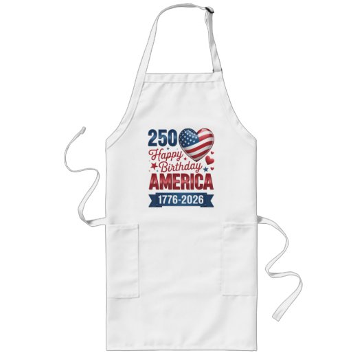 アメリカの心 1776 2026 7月4日 ロングエプロン (正面)