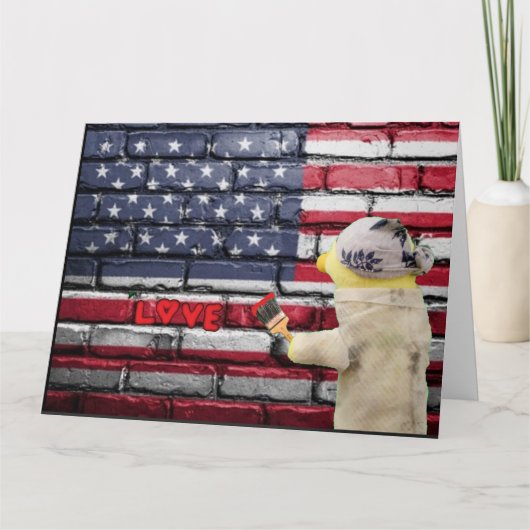 アメリカの愛のグラフィティウォールアート カード (正面)