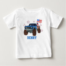 アメリカの愛国心あふれるモンスター トラックの幼児用Tシャツ