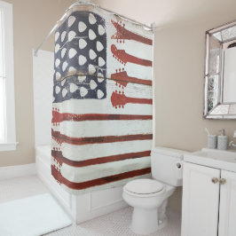 アメリカの愛国心が強いギター音楽シャワー・カーテン シャワーカーテン