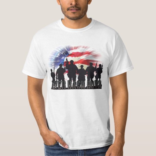 アメリカの愛国心に決して背を向けない Tシャツ (正面)