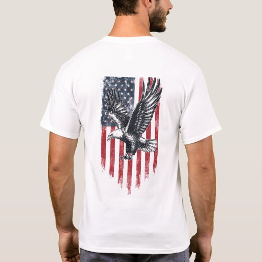 アメリカの愛国心に満ちた男性のTシャツの自由プレゼント Tシャツ (裏面)