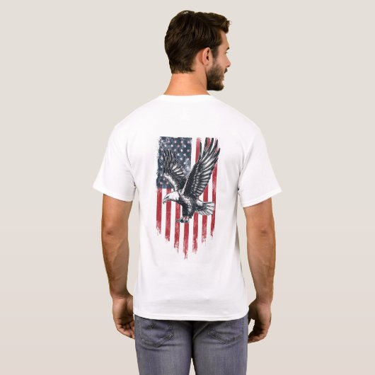 アメリカの愛国心に満ちた男性のTシャツの自由プレゼント Tシャツ (裏面フル)