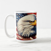 アメリカの愛国心を描いたハゲのワシ コーヒーマグカップ (左)