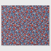 アメリカの愛国心 – 赤、白、青の星 ラッピングペーパー (フラット)