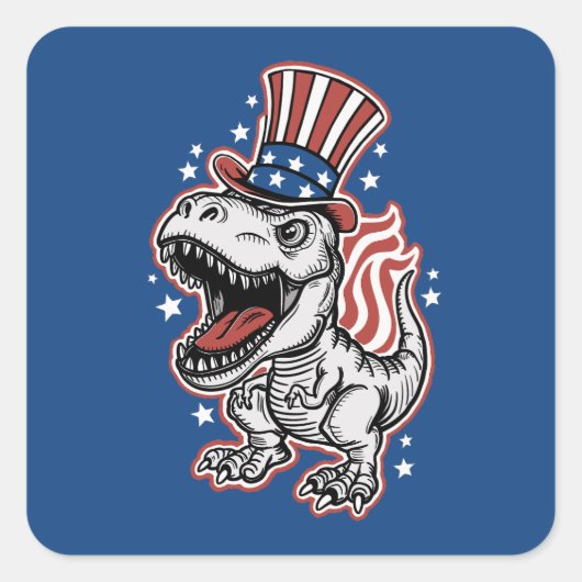アメリカの愛国恐竜 スクエアシール (正面)