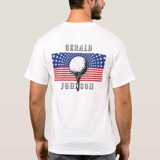 アメリカの愛国的なゴルフコース設計 Tシャツ (裏面)