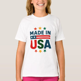 アメリカの愛国的なタイポグラフィデザイン Tシャツ