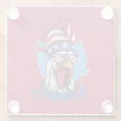 アメリカの愛国的なチキン・バンダナとシェード ガラスコースター (裏面)