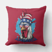 アメリカの愛国的なチキン・バンダナとシェード クッション (正面)