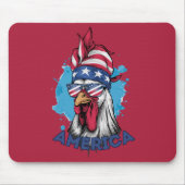 アメリカの愛国的なチキン・バンダナとシェード マウスパッド (正面)