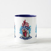 アメリカの愛国的なチキン・バンダナとシェード マグカップ (中央)