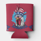 アメリカの愛国的なチキン・バンダナとシェード 缶クーラー (裏面)