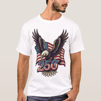 アメリカの愛国的なハクトウ鷹 4th of July Tシャツ