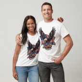 アメリカの愛国的なハクトウ鷹 4th of July Tシャツ (ユニセックス)