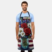 アメリカの愛国的な動揺してフローラ エプロン (着用した状態)