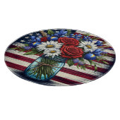 アメリカの愛国的な動揺してフローラ カッティングボード (角)