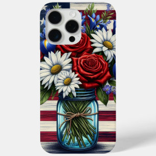アメリカの愛国的な動揺してフローラ iPhone 15 PRO MAXケース