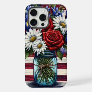 アメリカの愛国的な動揺してフローラ iPhone 15 PRO MAXケース