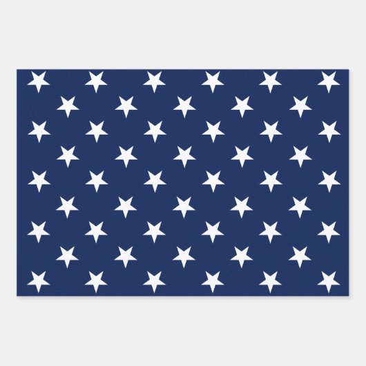 アメリカの愛国的な国旗のスターとストライプのアメリカ ラッピングペーパーシート (正面3)