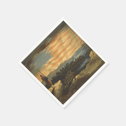 アメリカの愛国的な国旗 スタンダードカクテルナプキン (角)