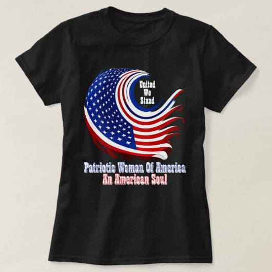 アメリカの愛国的な女性 Simply Enspired Tシャツ (デザイン正面)